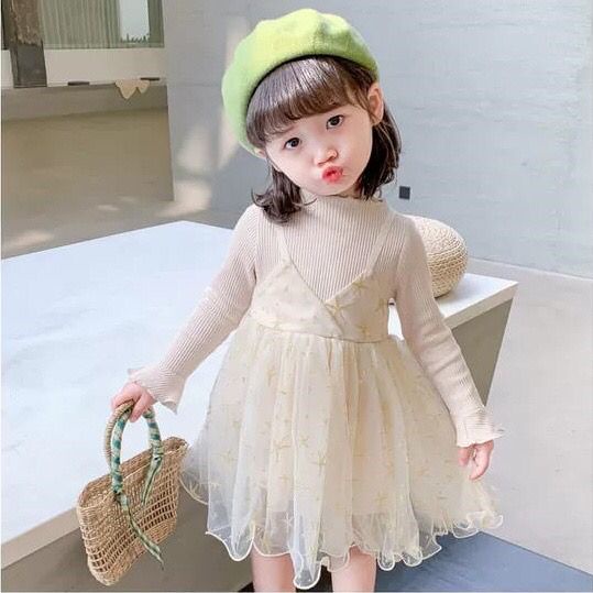 BARU! LIA006 -  Dress Korea Bayi 0-3 tahun Perempuan Fashion Terlaris Baju Pesta Pergi Jalan