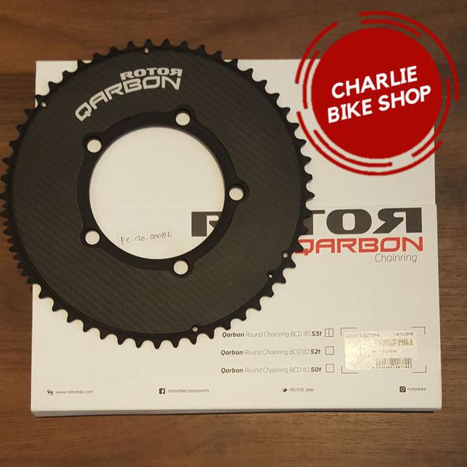 Chainring Carbon Rotor Qarbon 53T Round Bulat Bcd 110X5
