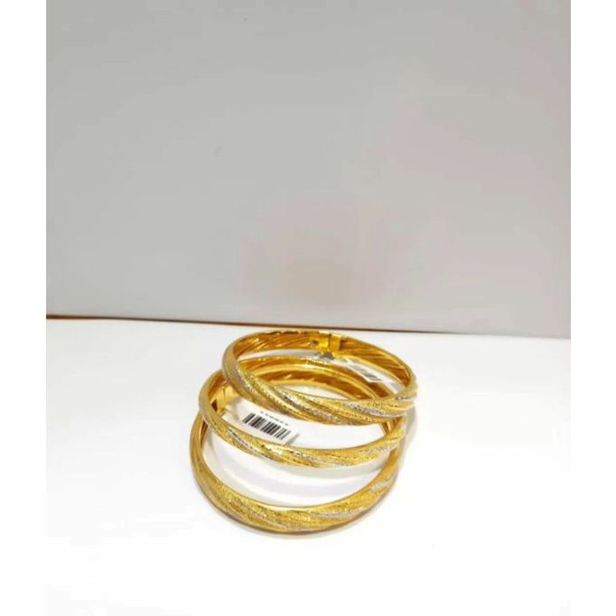 GELANG BANGKOK UKIR DEWASA EMAS ASLI