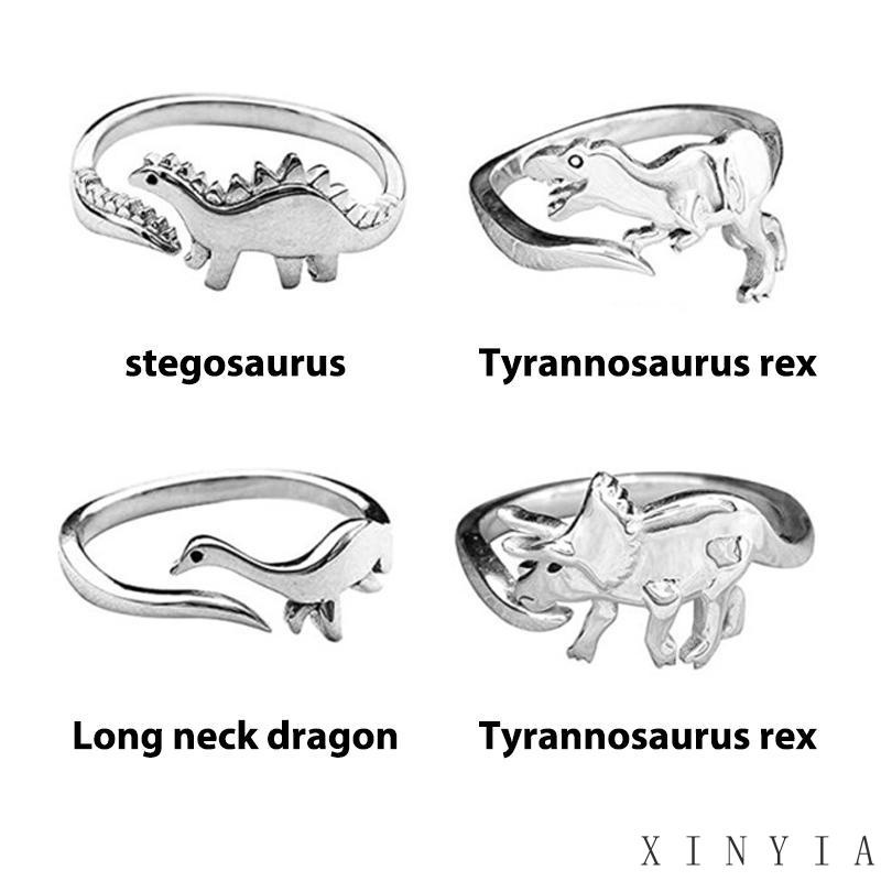 【Bayar di tempat】Mode retro Cincin Model Terbuka Desain Dinosaurus Jurassic Era Untuk Hadiah cincin