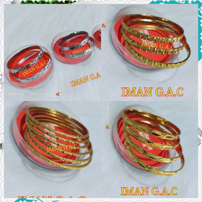 Gelang keroncong india anak dan dewasa warna emas/gelang brass aksesoris gelang india