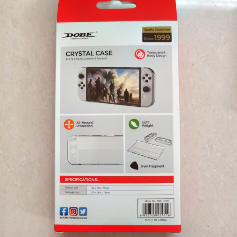 Dobe Protective Crystal Case Nintendo Switch OLED Model Casing Clear Bening Mika