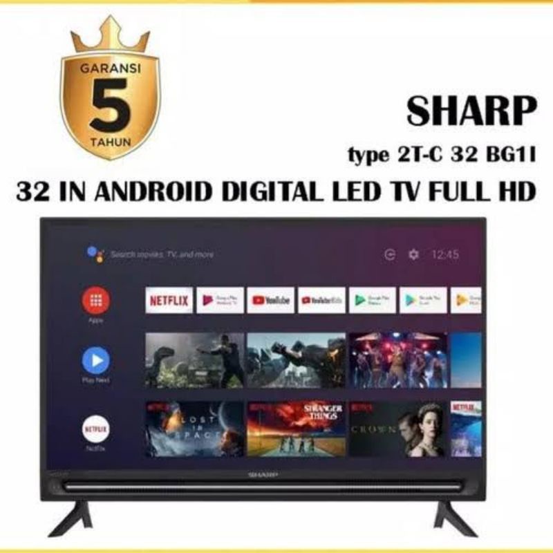 TV LED SHARP 2TC32BG1I Android TV LED 32INCH Tv Android Sharp 32inci