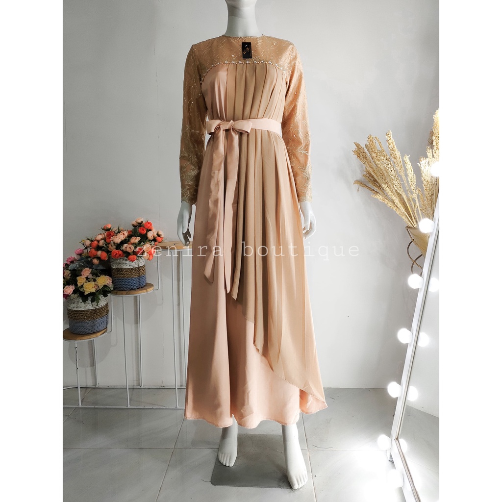 REGINA DRESS brokat remaja / baju pesta / gamis kondangan / lamaran / wisuda / bridesmaids tersedia ukuran kecil hingga jumbo