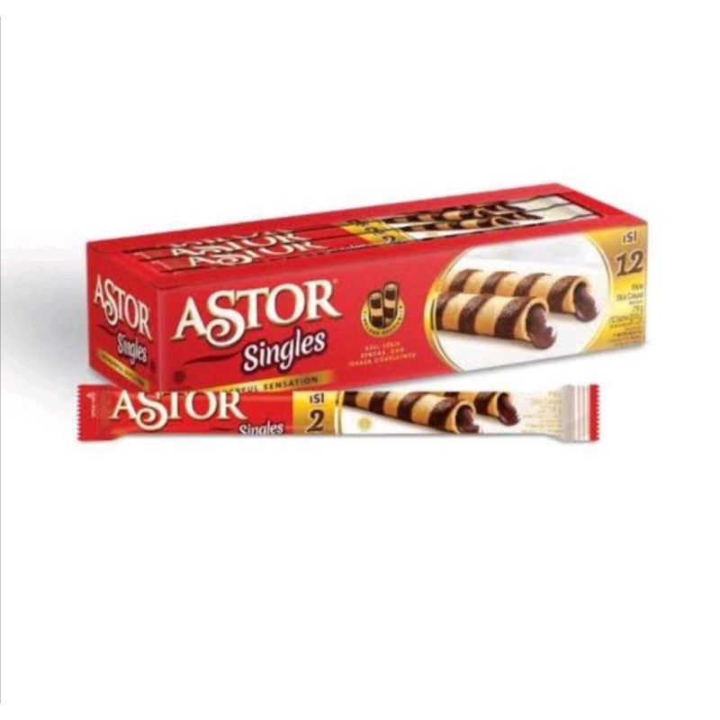 Astor Coklat single 18 gr isi 12 pcs