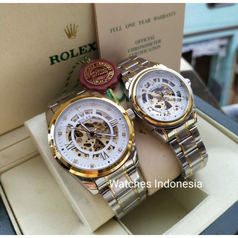 Jam Tangan Coupel Otomatis Terlaris Rantai Automatic Rolex Tanpa Baterai