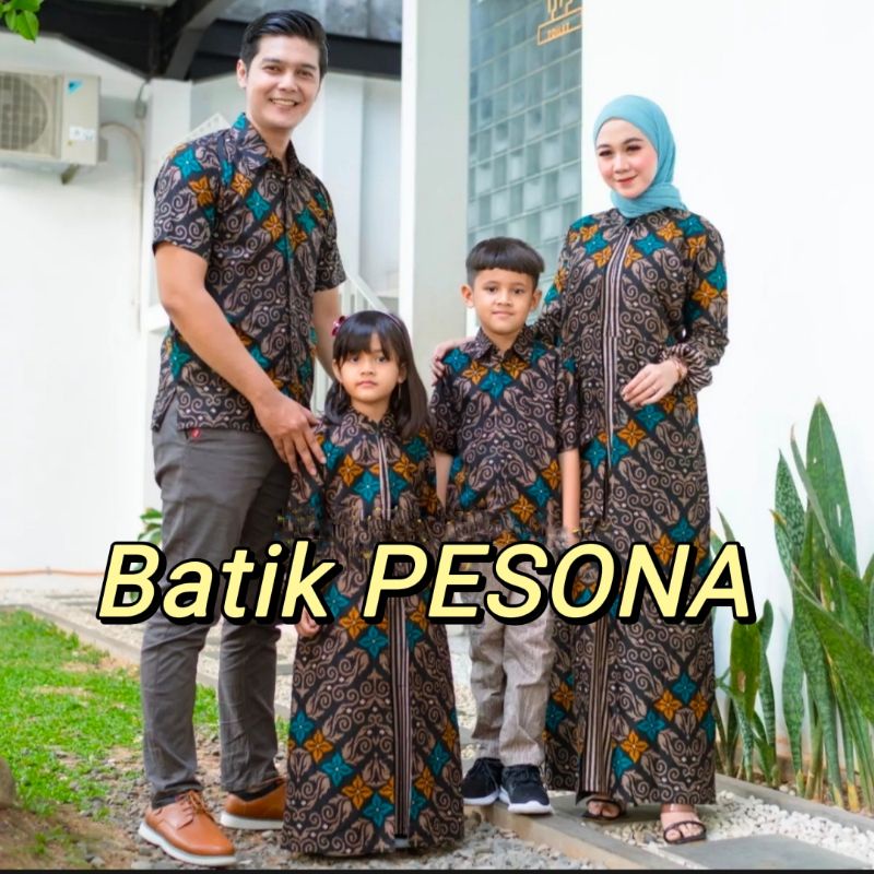 Batik Couple keluarga sania ruffle ori ndoro jowi dnt motif songket ijo