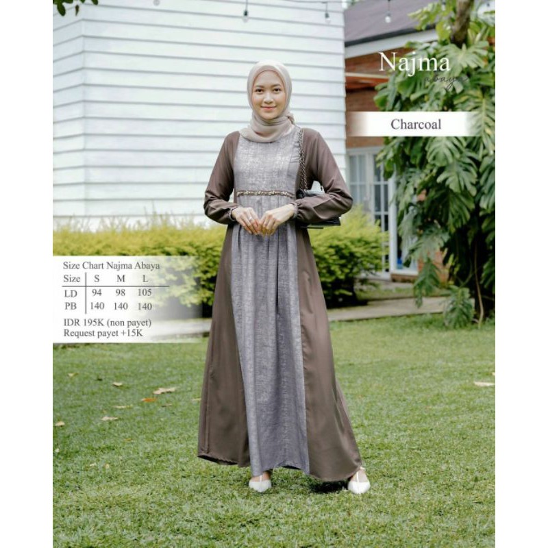 Najma Abaya Payet Charcoal by BBC Collections