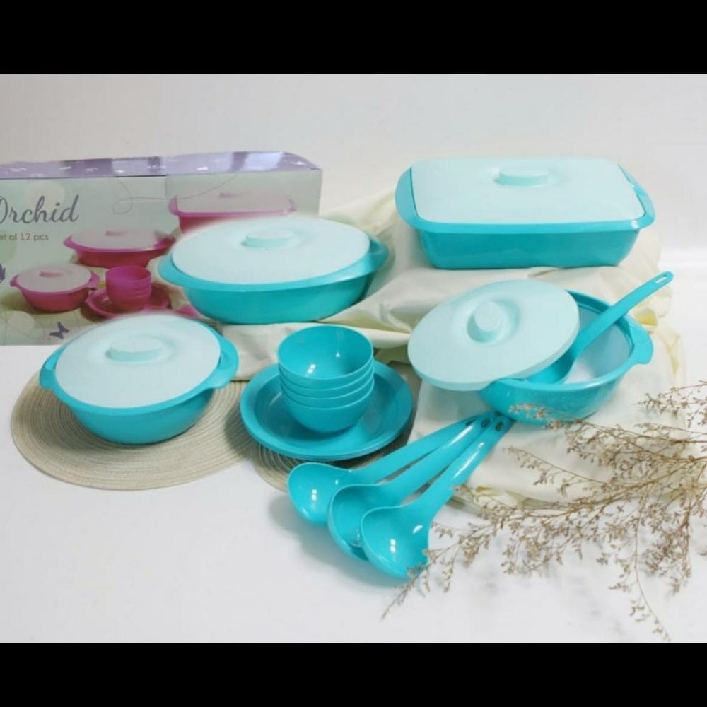 Jasmine serving set / aquamarine set