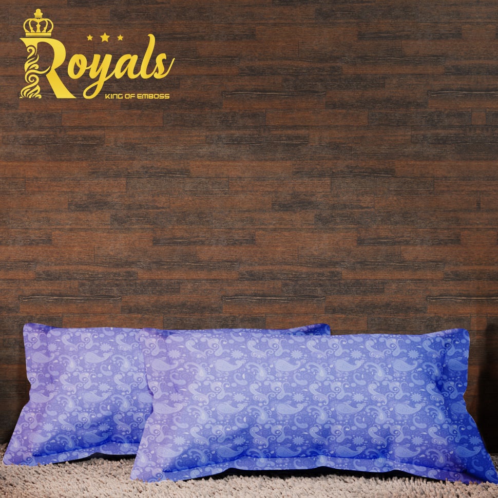 Royals Emboss BedCover SET Sprei Uk 160/180 - Biru Muda