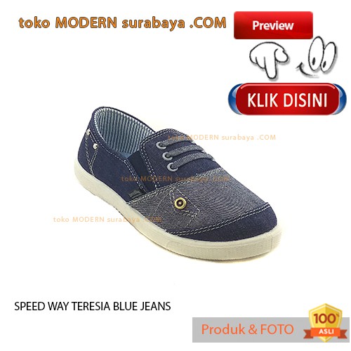SPEED WAY TERESIA BLUE JEANS sepatu slip on