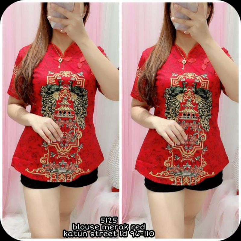Blouse merak red Katun street 5125