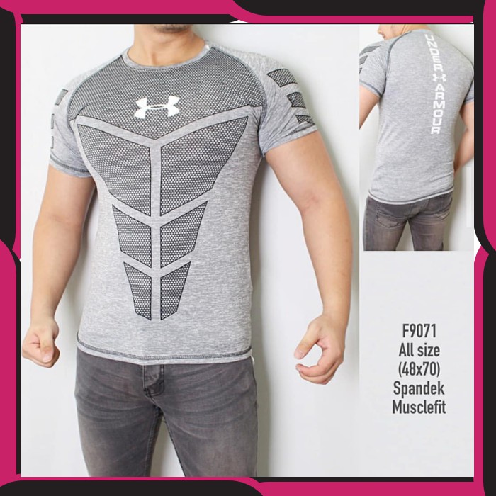 KAOS MUSCLEFIT PRIA BAJU RUNNING GYM OLAHRAGA FITNES TRAINING PRIA TSHIRT SPORT FOR MAN FT023