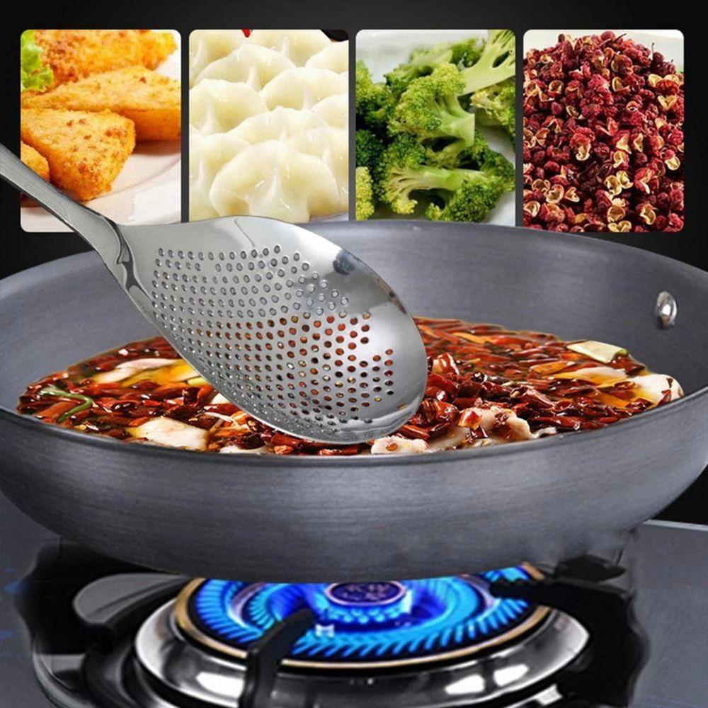REBUY Sendok Saringan Home Fast Drain Cooking Gadgets Alat Dapur Alat Makan Makanan Food Strainer