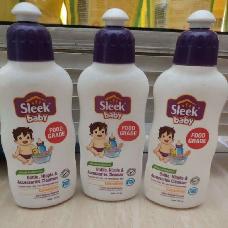 SLEEK Bottle Nipple CLEANSER 150 ml - Sabun Cuci Botol Dot Bayi 150ml - Kemasan Botol EXP 2024