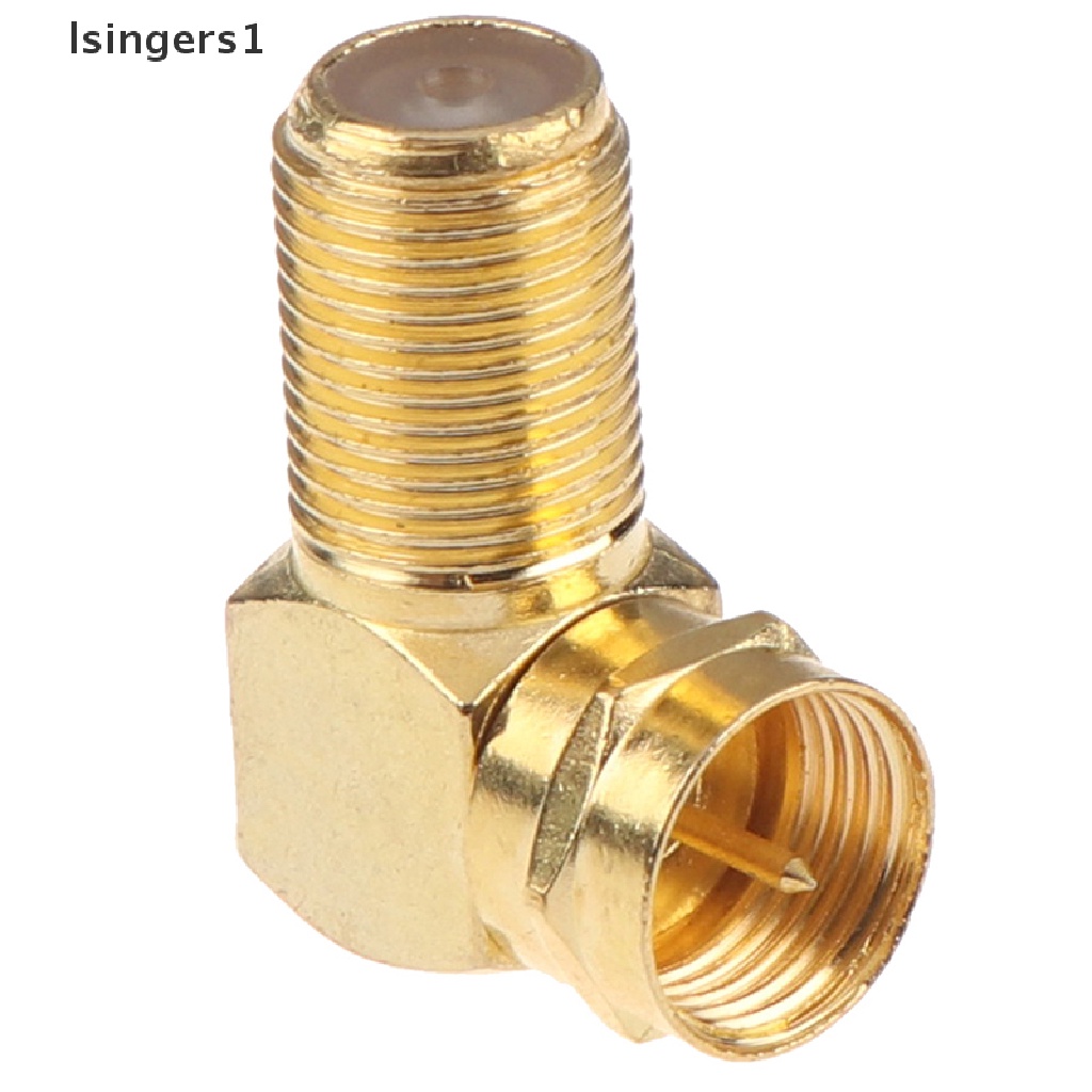 (lsingers1) 1pc adapter jack f male Ke female Sudut Kanan 90 Derajat Bahan Tembaga Untuk tv