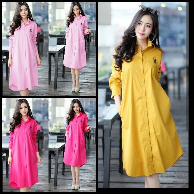 Baju Kemeja Wanita Fashion LK Birdy Mustard Fanta Soft 