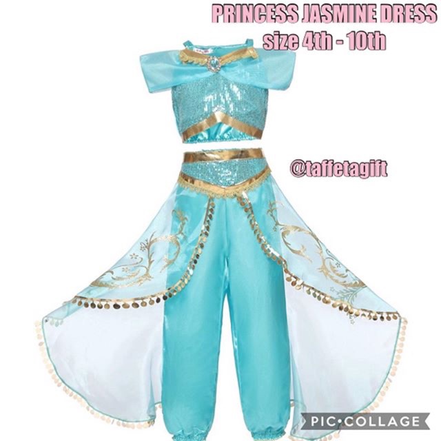 kostum princess jasmine, dress princess jasmine, princess jasmine dress,kostum princess, kostum anak