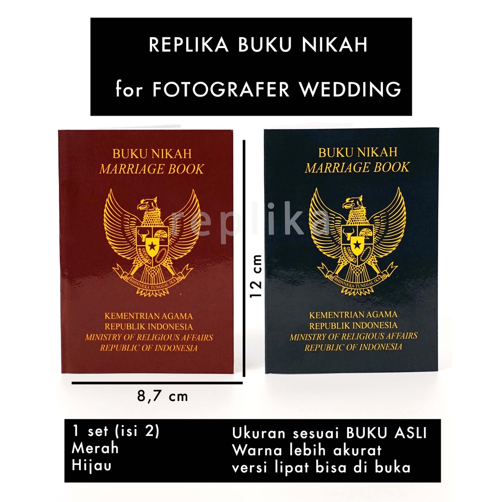 

Replika Buku nikah mark 2 untuk fotografer wedding