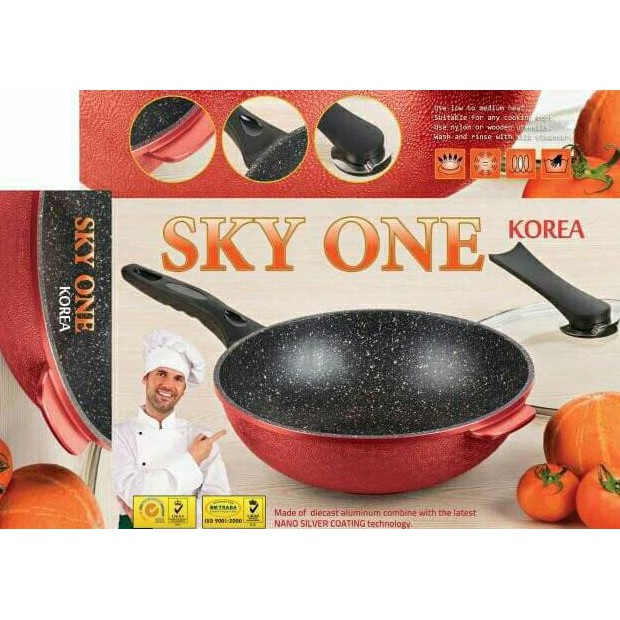 SKY ONE Korea - Panci wok PAN MARBLE TERBAIK (gtv.)