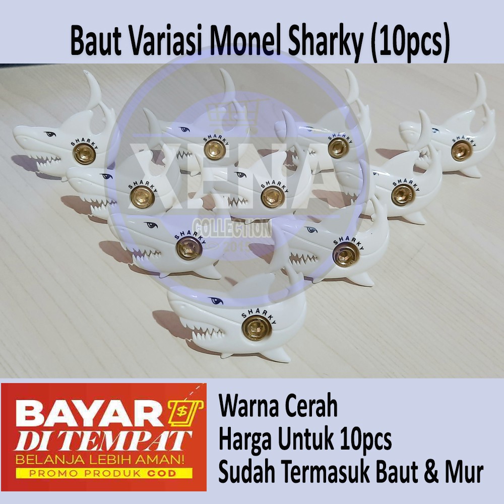 Baut Variasi motor model Sharky Hiu (10Pcs) Monel + Baut + Mur