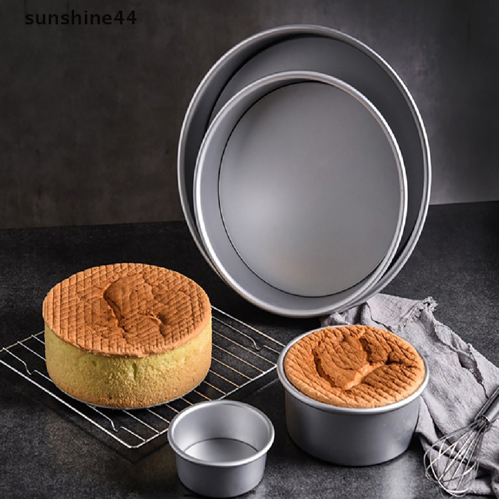Sunshine Cetakan Kue Bulat 4 / 5 / 6 / 7 &quot;Bahan Aluminum Anti Lengket Bagian Bawah Bisa Dilepas