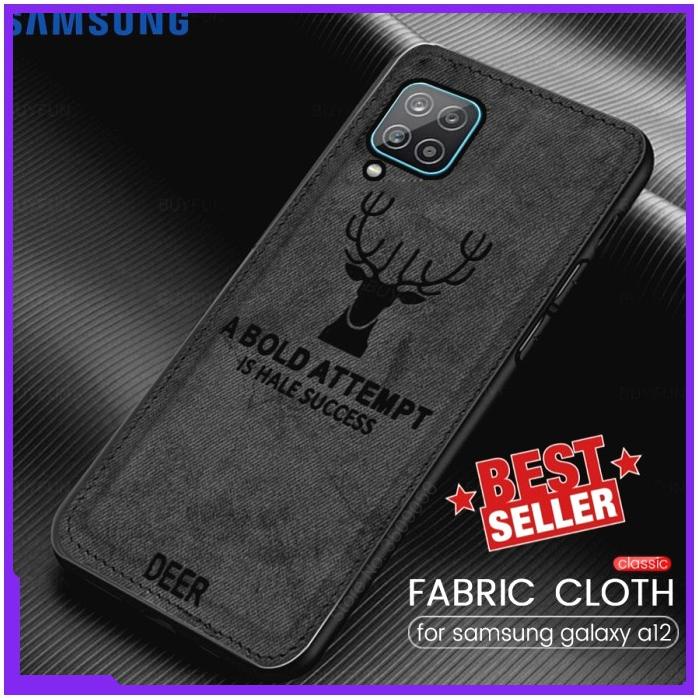 Acc Hp Case Samsung A12 Cloth Deer Case Premium Softcase Casing
