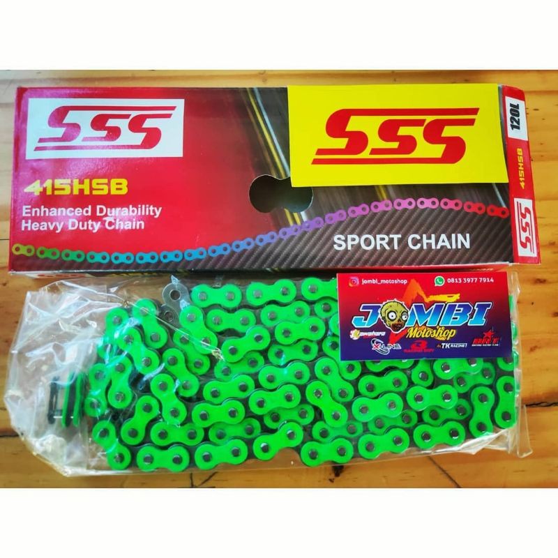 RANTAI SSS HSB  428 GREEN 130L/140L/SSS KUAT TOURING HARIAN HEREX