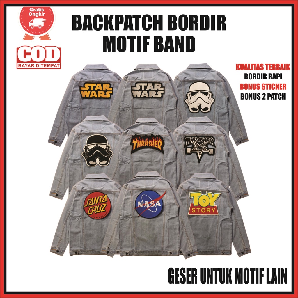 Backpatch Emblem Punggung Punk Jaket Jeans Bordir Besar