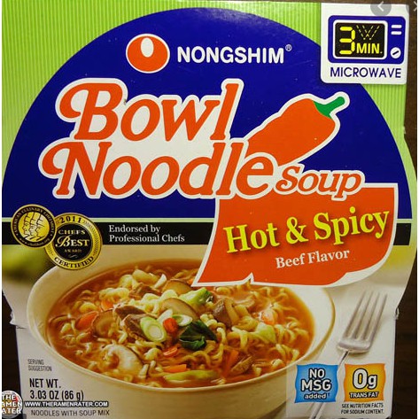 

Mie Korea Nongshim Bowl Noodles Hot and Spicy Ramyeon Bowl