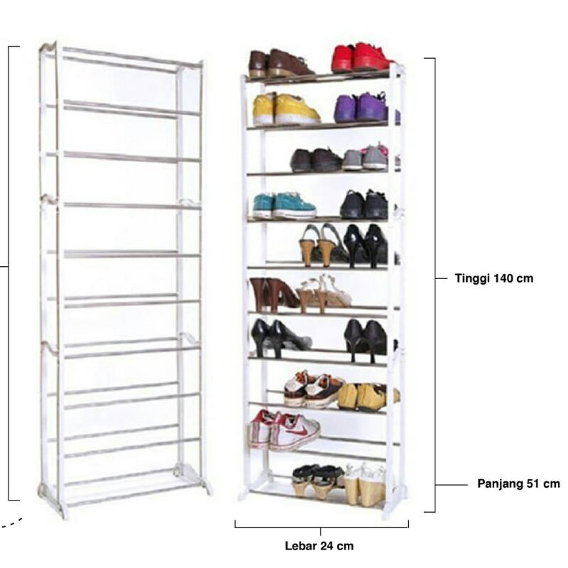 (1300gr)amzing zhoes rack rak sepatu besi 10 susun