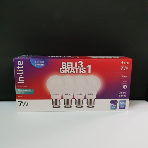 Inlite / In-Lite / In lite 7w LED Bulb 7 Watt PAKET Beli 3 Gratis 1