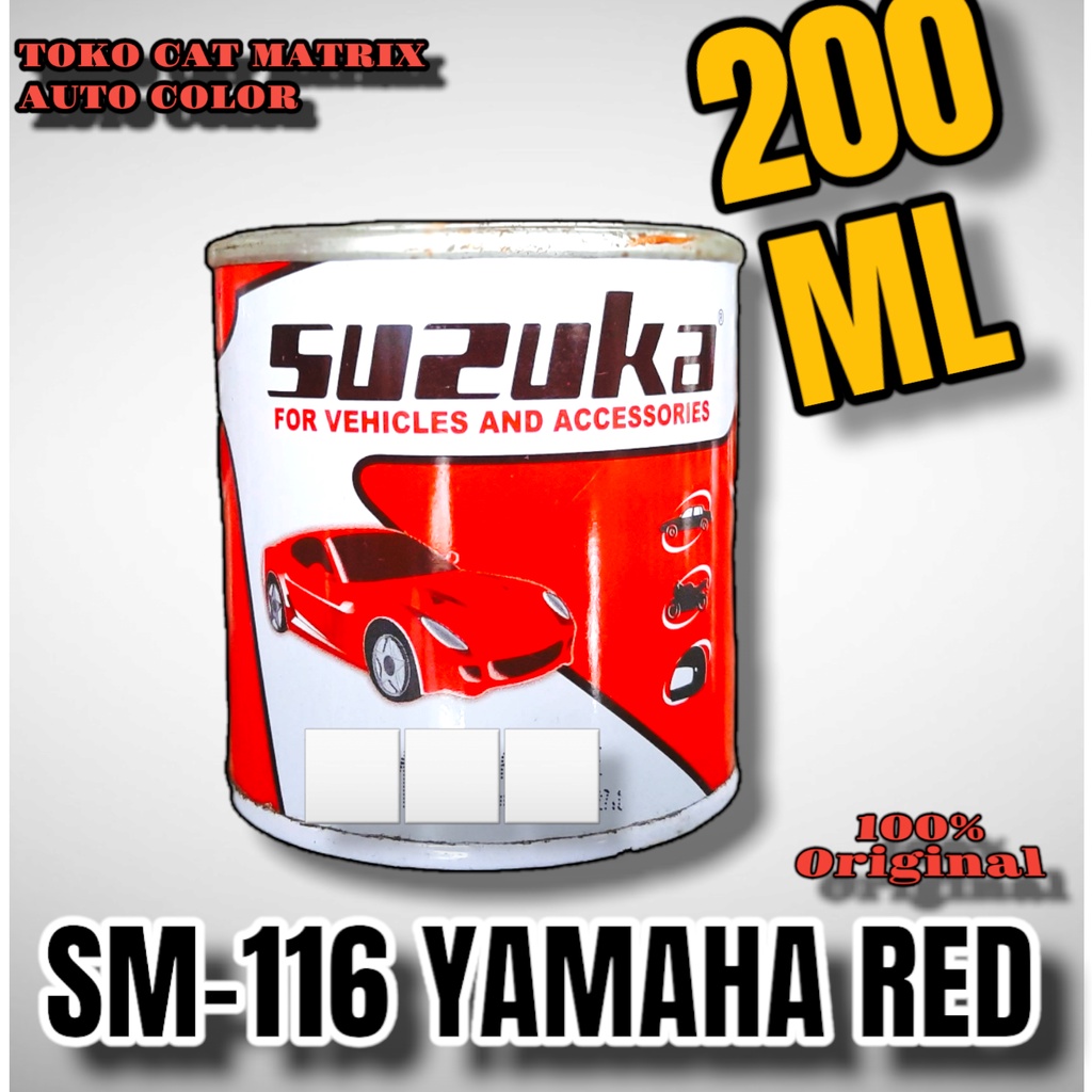 suzuka yamaha red ( SM-116 ) Solid Standar Metallic untuk Mobil, Motor, Kayu, Besi, 200ml ,Cat Dico