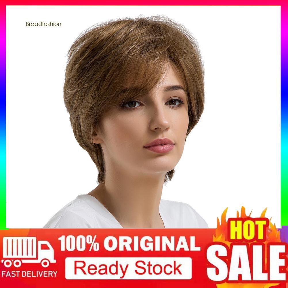 Bra Women Girl Short Brown Synthetic Hair High Temperature Fiber