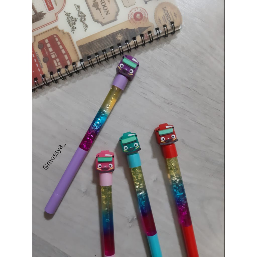 

MOSSYA Pulpen Gel Karakter Tayo Glitter