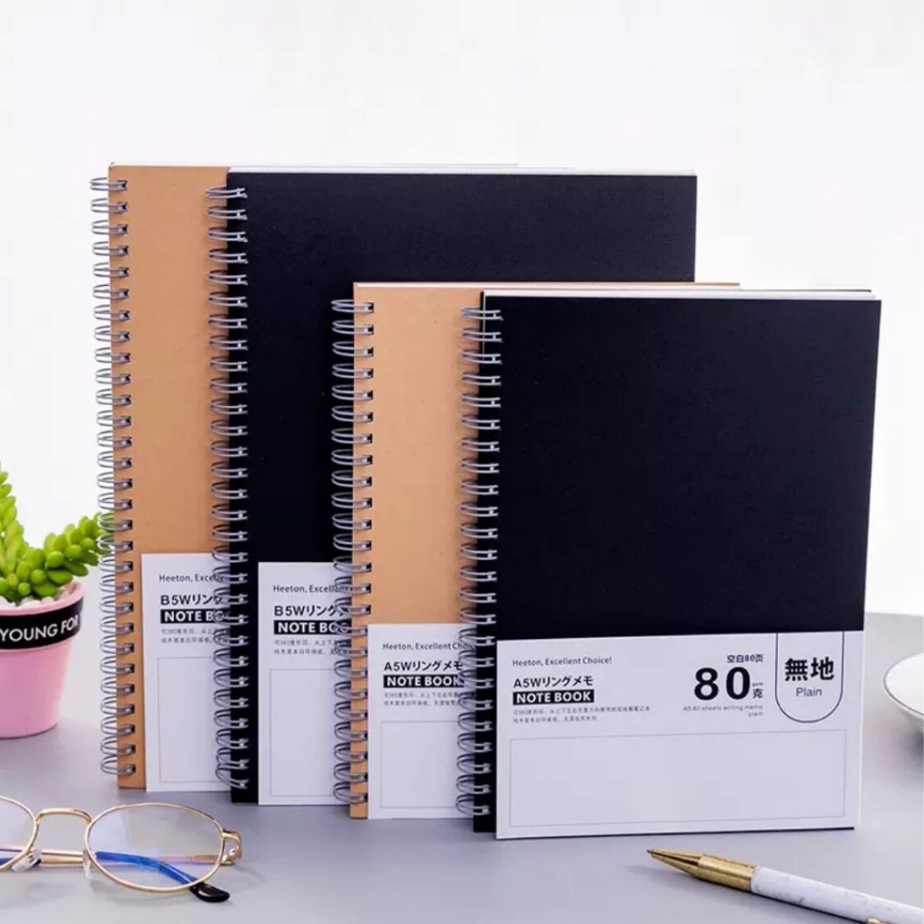 Minicart Notebook B5 Polos & Bergaris 80 lembar Heeton Eco Friendly