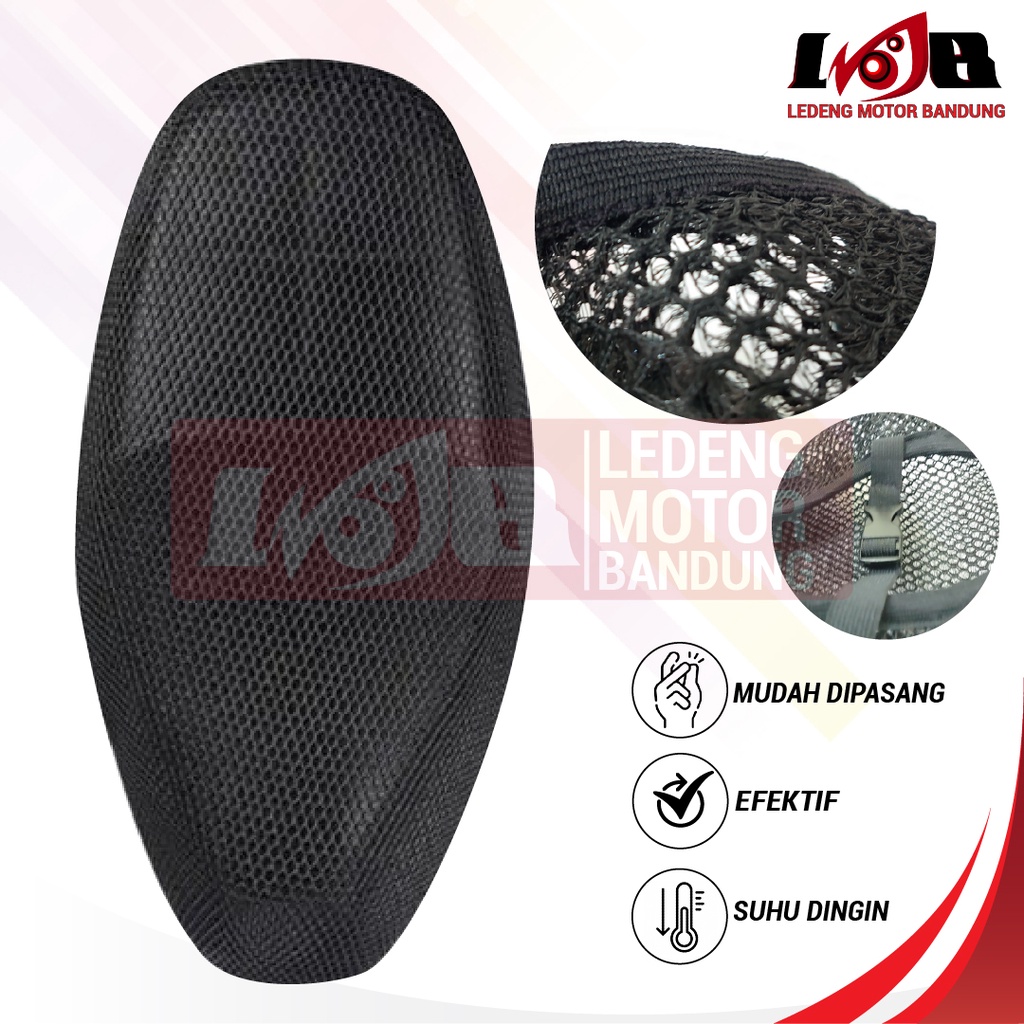 Sarung Jok Motor Jaring Anti Panas Cover Tebal Kuat Hitam