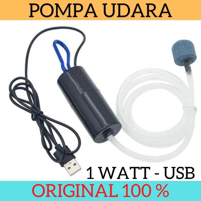 Aerator Pompa Udara Aquarium Fish Tank Oxygenator USB 1 Watt AB479