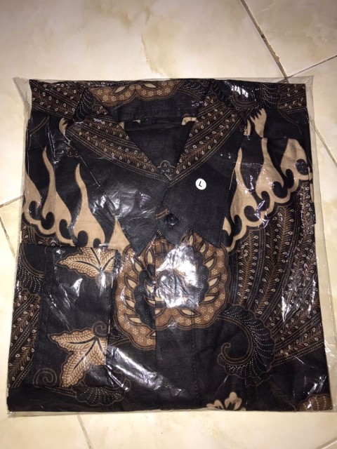 022 Zahira Batik Hrb026 Kenongo Hem Kemeja Batik Pria Lengan Pendek  Katun Primis Halus M L Xl