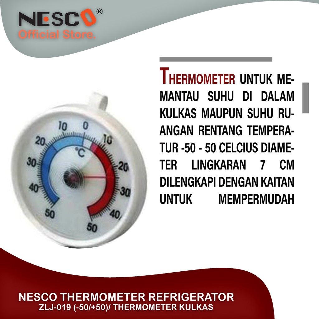 Nesco Thermometer Refrigerator ZLJ-019 (-50/+50)/ Thermometer Kulkas, FM, Best Seller