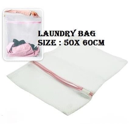 Laundry net size 50x60 cm jaring pengaman cuci baju dengan zipper