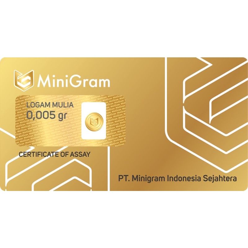 Minigram 0,005 Gram Emas Batangan Bersertifikat Murni 24 Karat