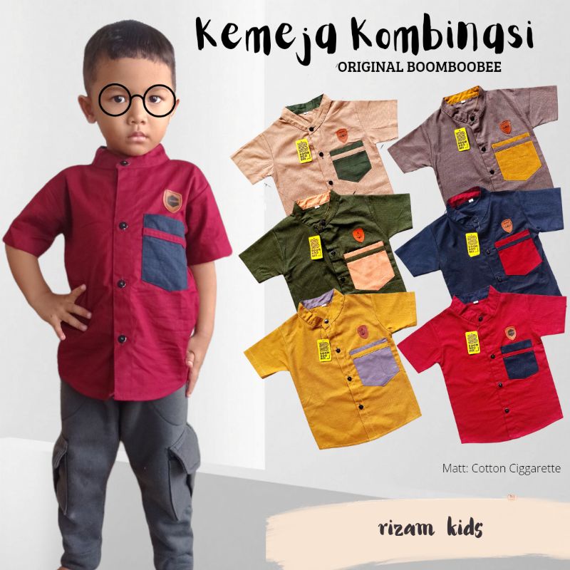 Kemeja Anak Laki 1-5 Tahun Bahan Cotton Cigarette Original Boomboobee Good Quality/ Hem anak laki po