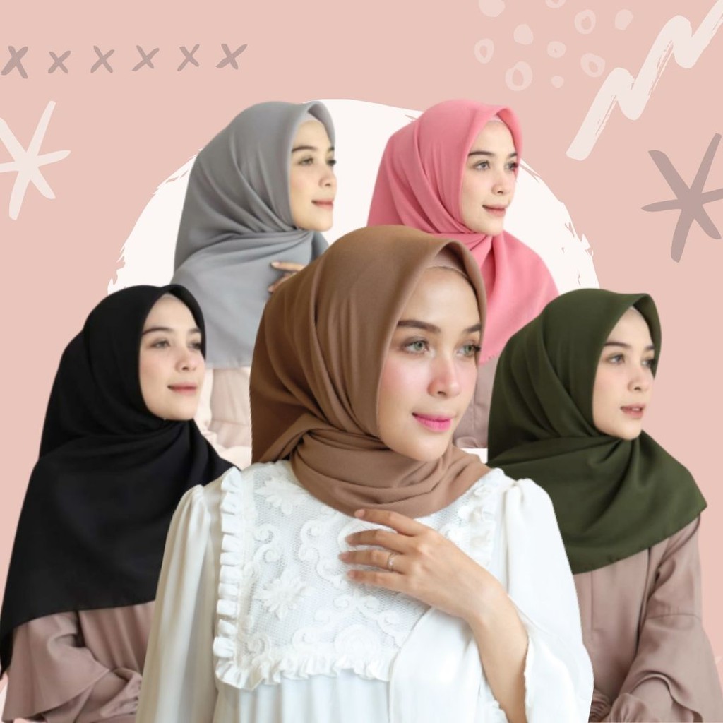 HIJAB SEGI EMPAT BELLA SQUARE POLYCOTTON PREMIUM / JILBAB BELA SQUARE 12PCS MUAT 1KG-1