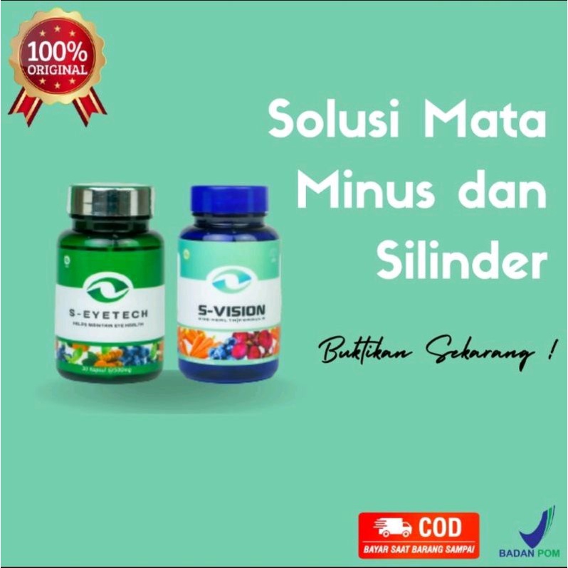 S-EYETECH S-VISION Suplemen Mata Minus Silinder Plus Terbaik 100% Original