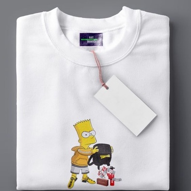 kaos anak baju anak supreme x the simpson
