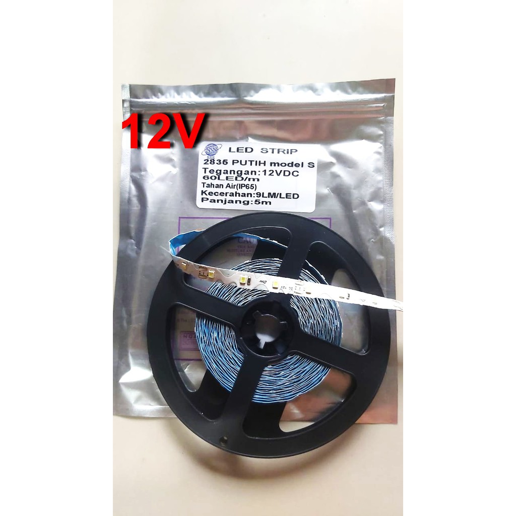 LED Strip Flexible 2835 300 LED per Rol 12V - Model S Putih