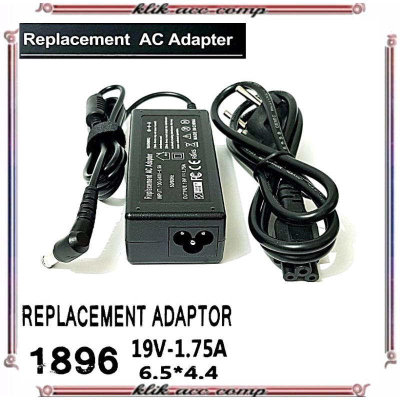 AC Adaptor Charger Untuk TV Monitor LG 19v-1.7a(1896) Free Kabel Power