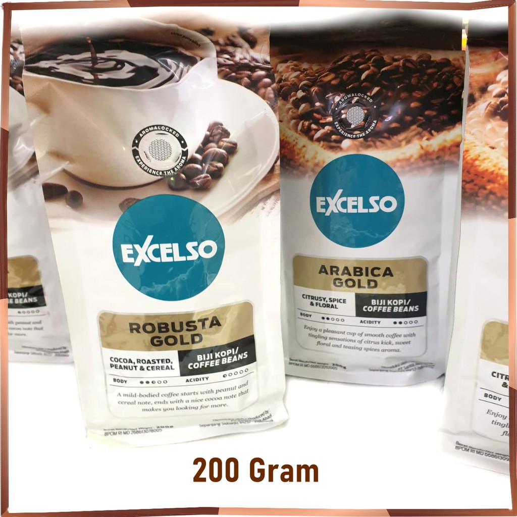 

KOPI COFFEE BEANS Excelso ROBUSTA EXCELSO gold ARABICA GOLD biji kopi COCOA CITRUSY