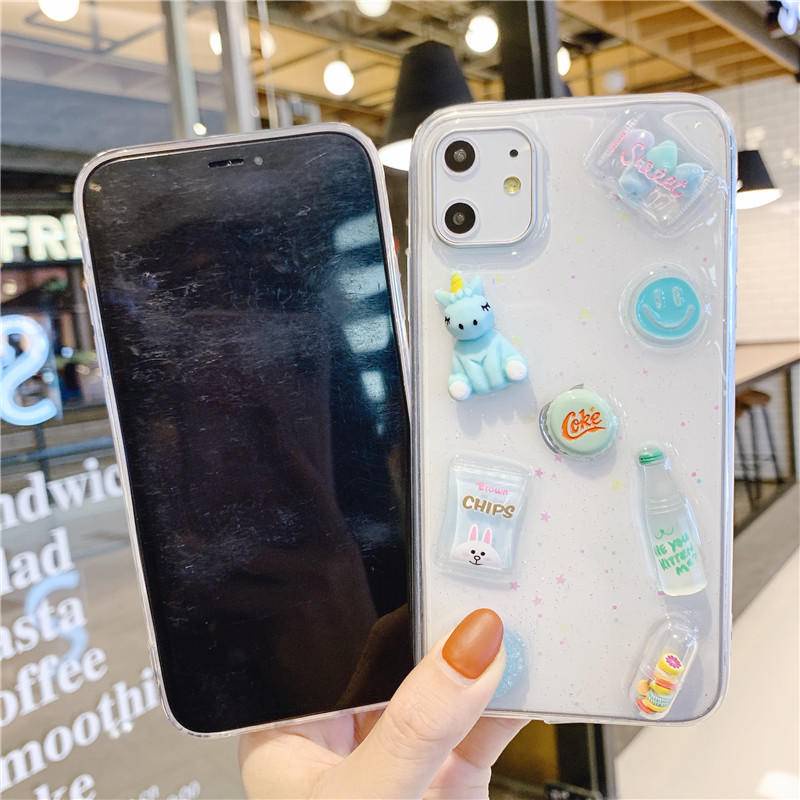 Soft Case Bahan TPU Motif Kartun Unicorn 3D Untuk iPhone 13 12 11 Pro MAX Mini X XS MAX XR SE 2022 2020 7 8 Plus